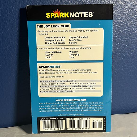 The Joy Luck Club - Spark notes Study Guide Book - Picture 2 of 6